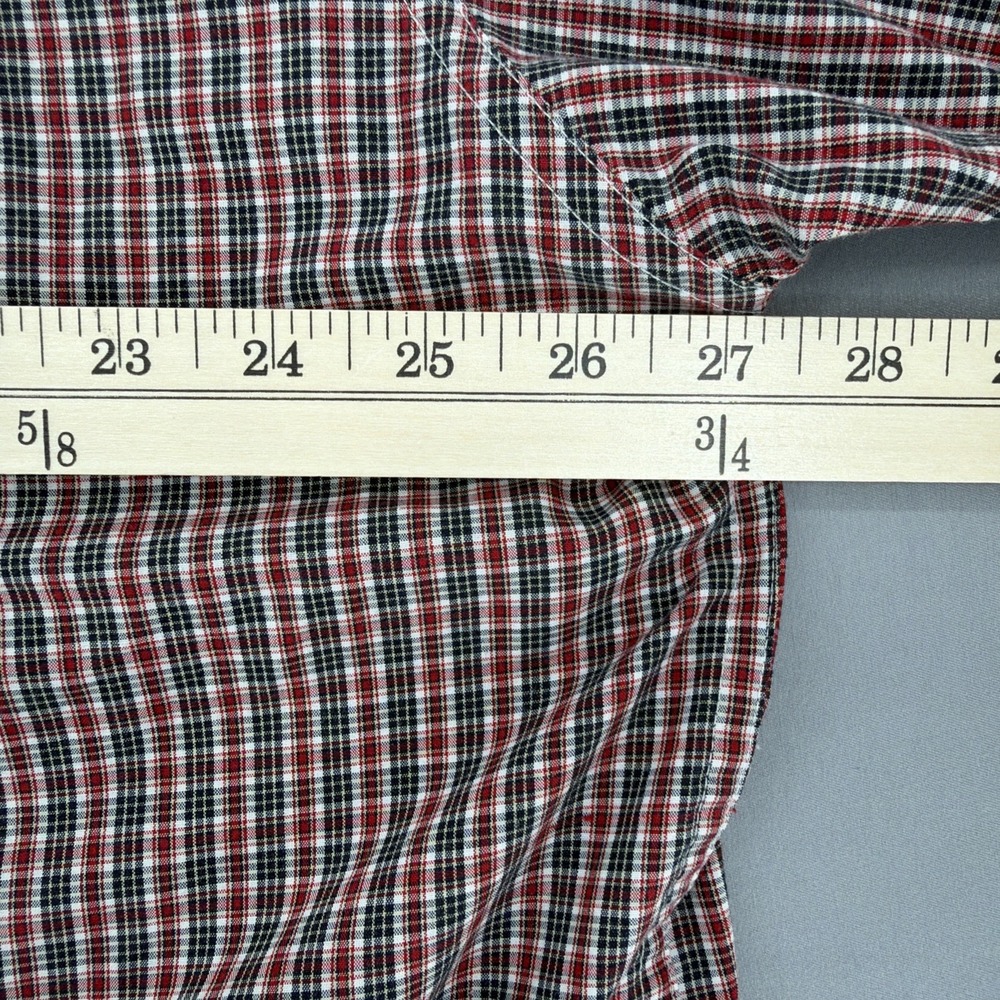 Chaps Ralph Lauren Button Down Shirt Mens XXL Red Plaid Short Sleeve Cotton - Picture 7 of 9